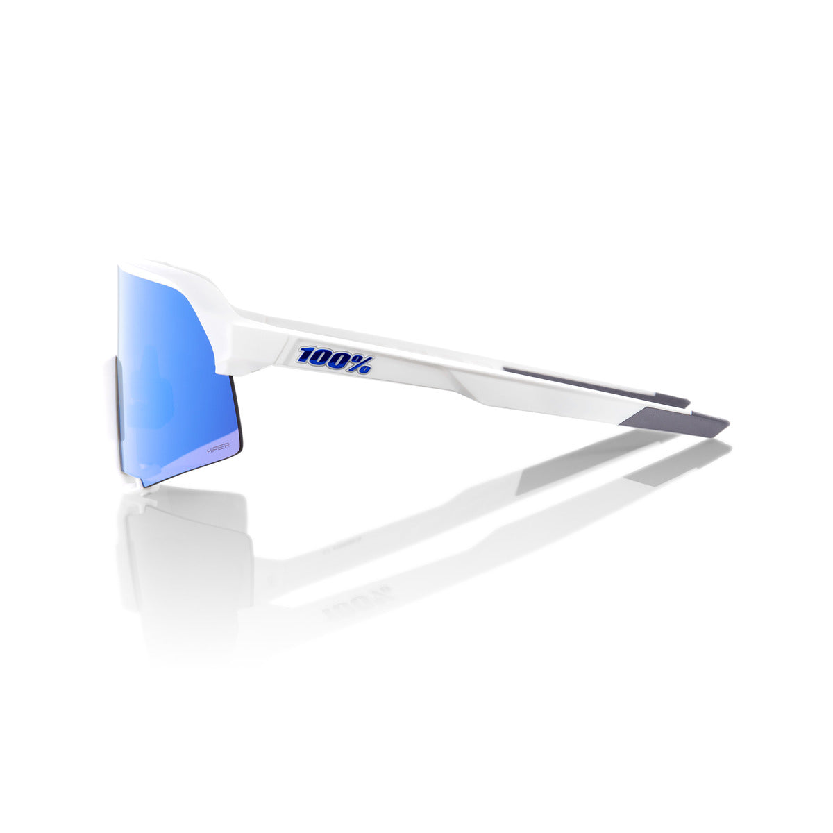 100% S3 Matte Hvid Hiper Multilayer Mirror Blå beskyttelsesbriller