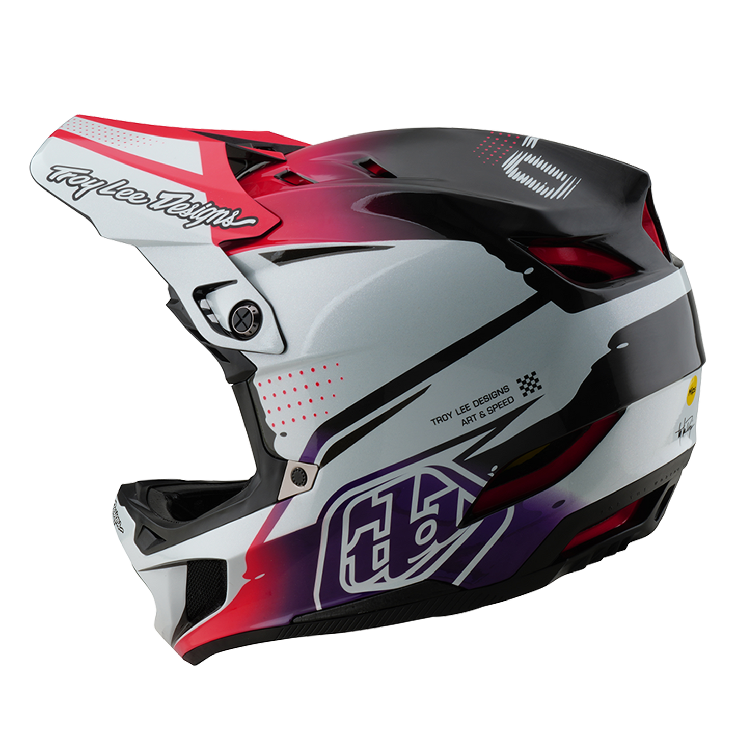 Troy Lee Design D4 CARBON MIPS Drip White MTB-hjelm