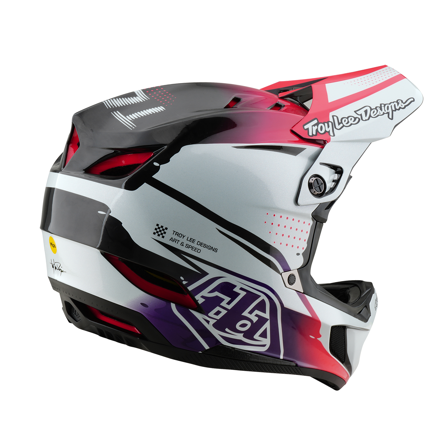 Troy Lee Design D4 CARBON MIPS Drip White MTB-hjelm
