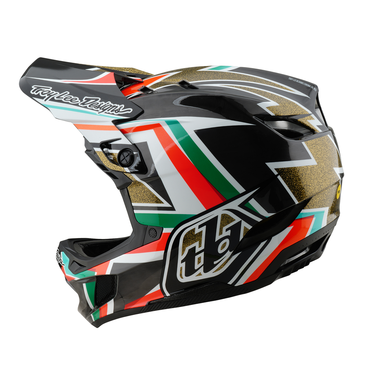 MTB Helmet TROY LEE DESIGNS D4 CARBON MIPS FRAMES Black/Gold
