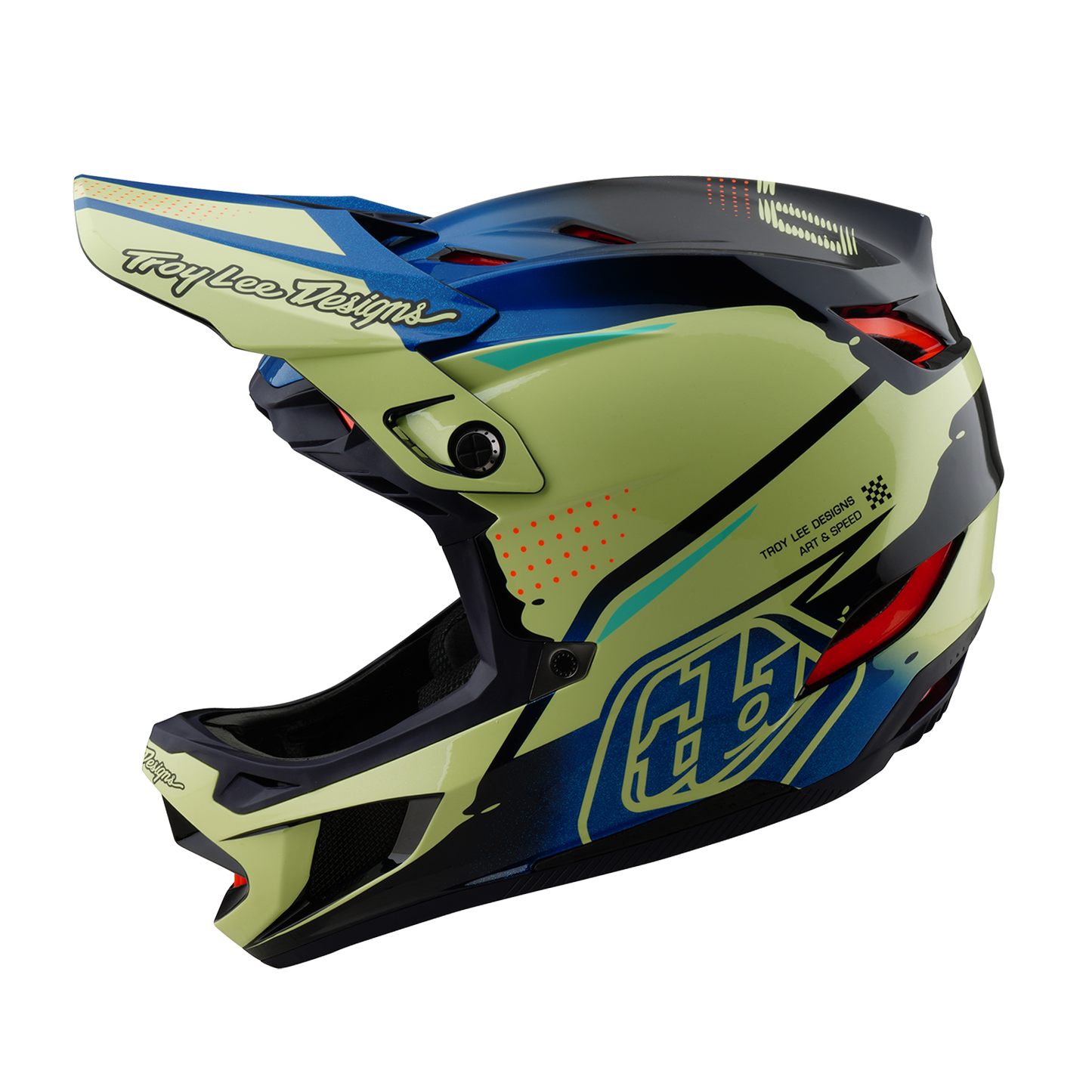 MTB-hjelm Troy Lee Design D4 COMPOSITE MIPS Drip Yellow