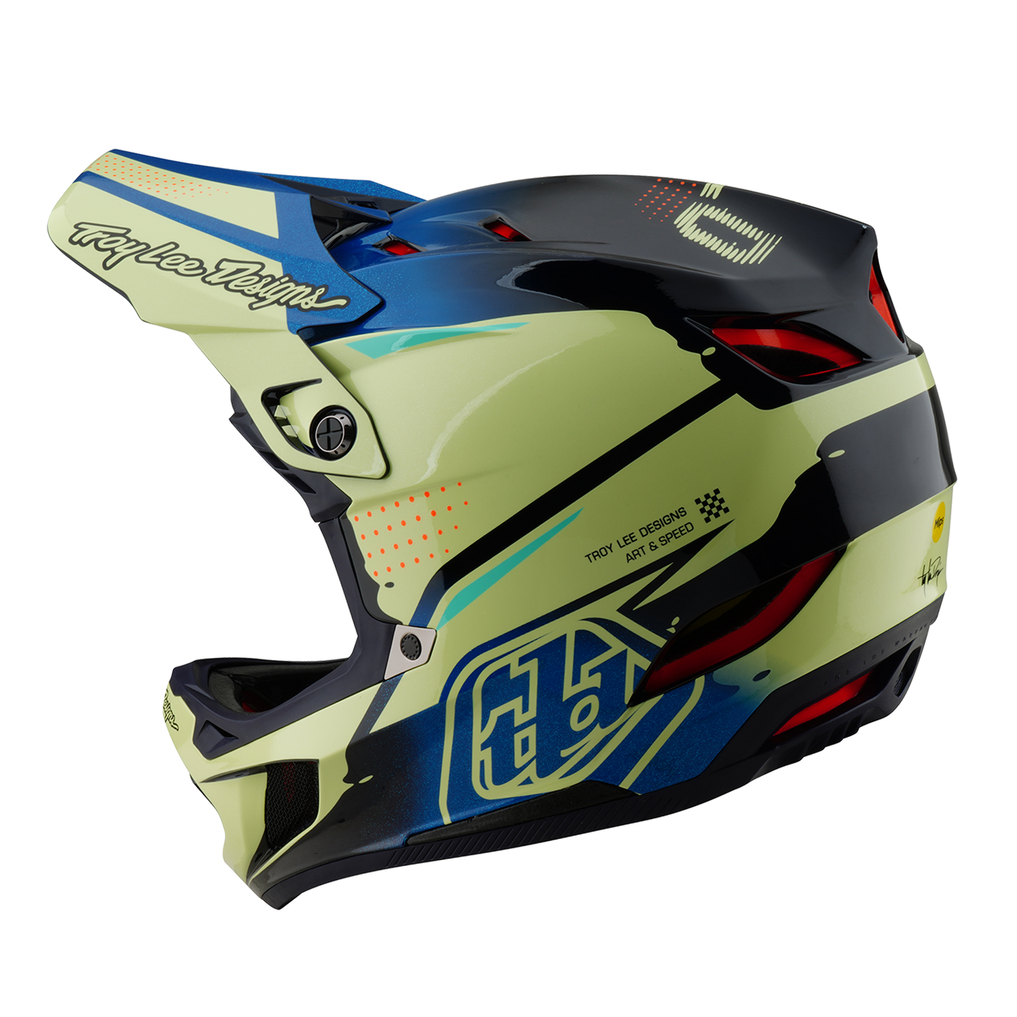 MTB-hjelm Troy Lee Design D4 COMPOSITE MIPS Drip Yellow