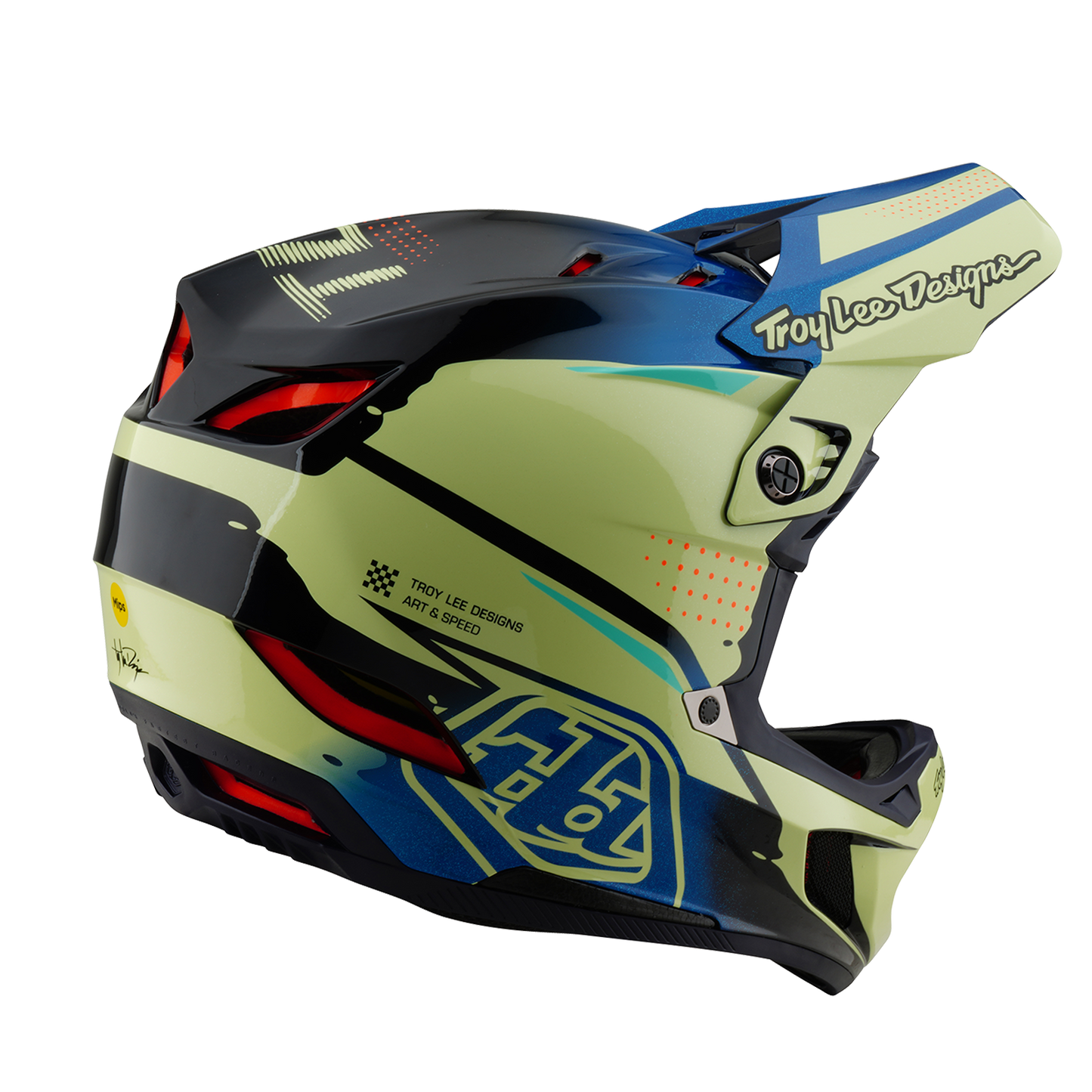 MTB-hjelm Troy Lee Design D4 COMPOSITE MIPS Drip Yellow