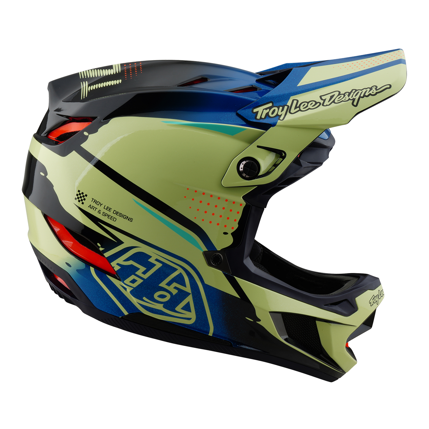 MTB-hjelm Troy Lee Design D4 COMPOSITE MIPS Drip Yellow