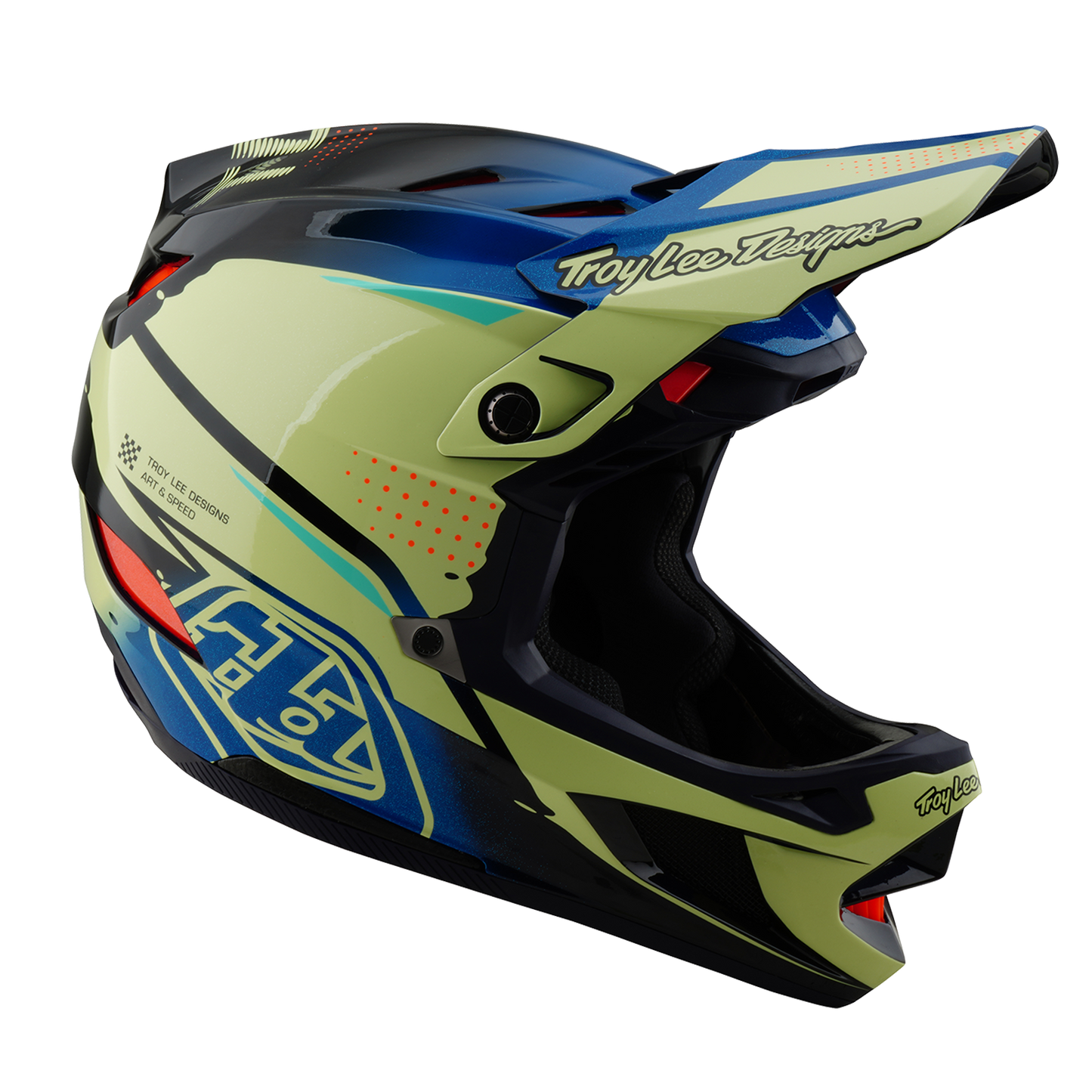 MTB-hjelm Troy Lee Design D4 COMPOSITE MIPS Drip Yellow