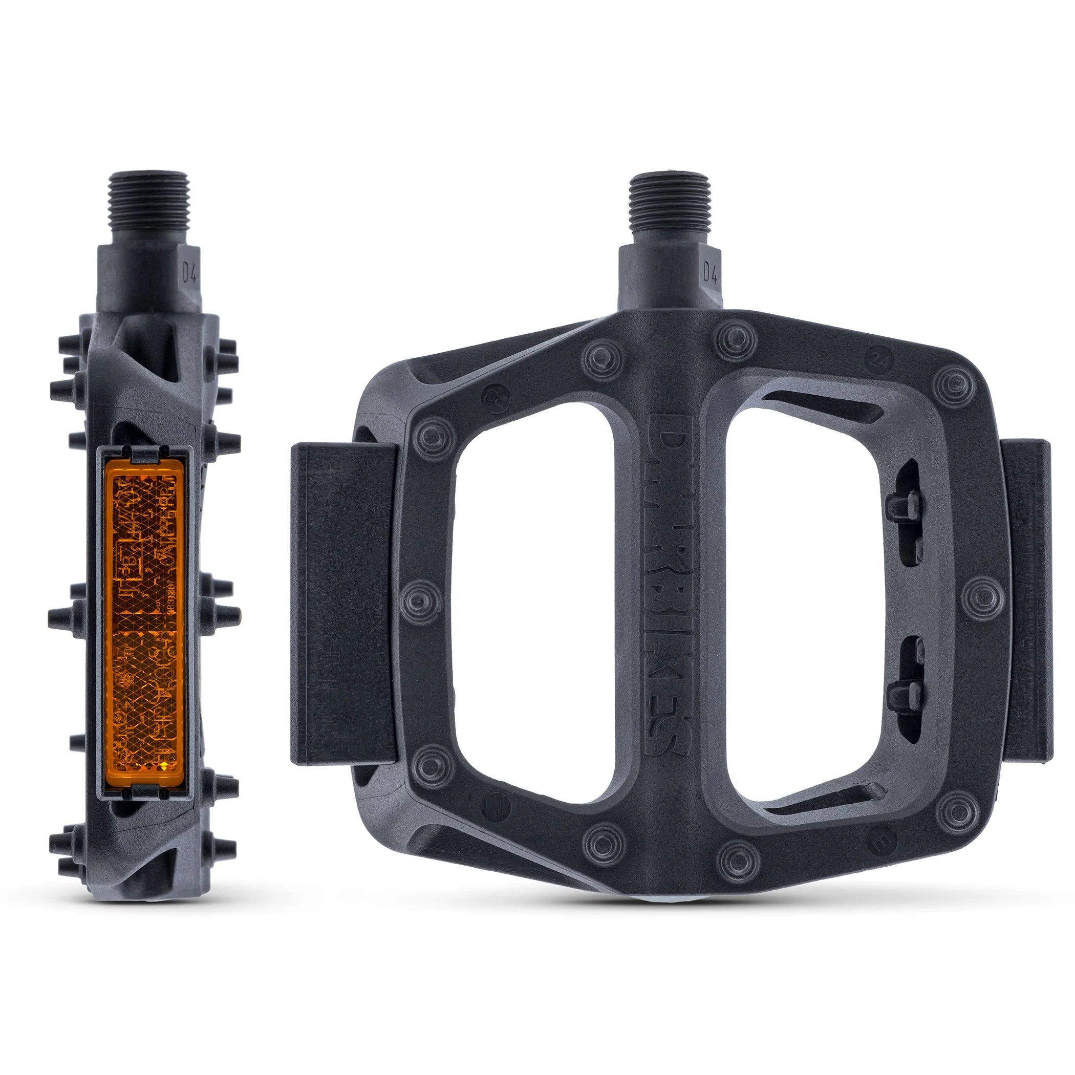 flat pedals with reflectors DMR V6 flat pedals with reflectors Black – Probikeshop