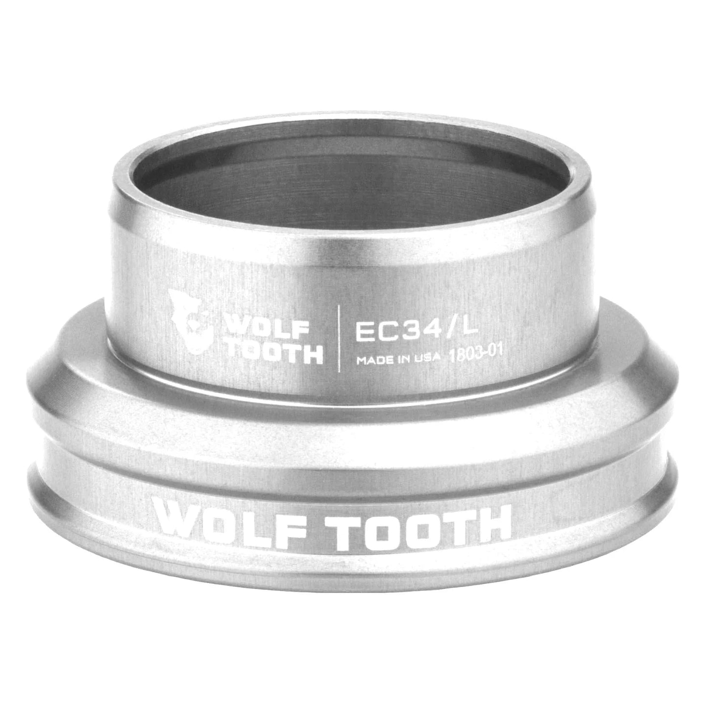 Lavt styrhoved til eksternt styrsæt fra WOLF TOOTH PERFORMANCE 1"1/8 EC34, sølv