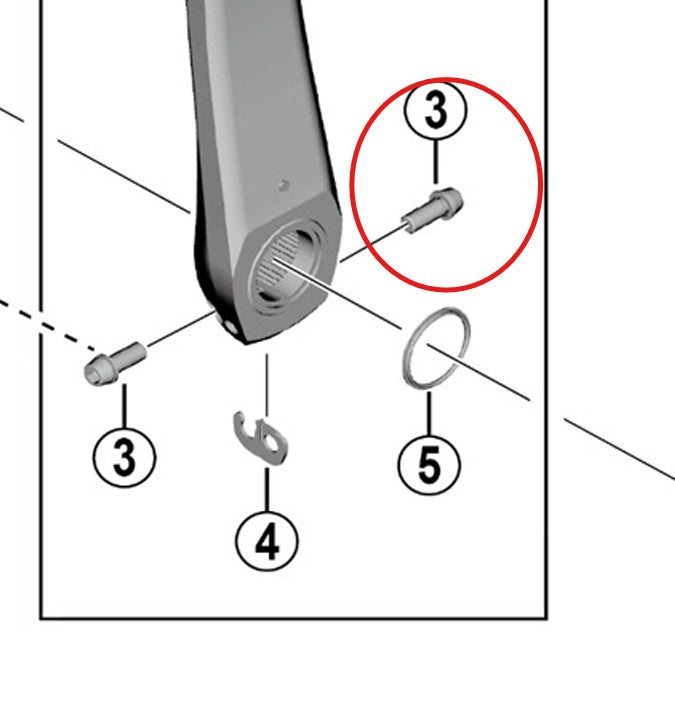 SHIMANO RX820/810/R8000 kranksætskrue med skive (M6x19)