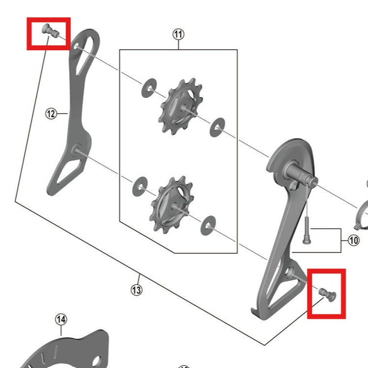 SHIMANO RD-R9250 Rulleskruer (x2)