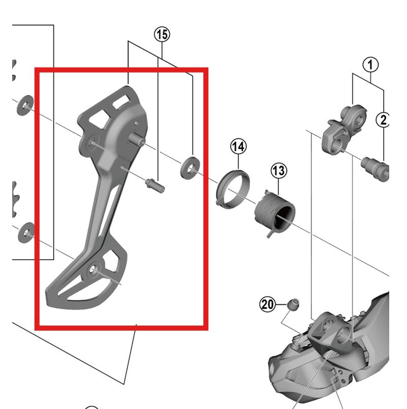 SGS SHIMANO RD-M8150-11/12 Udvendig bagskifterbøjle