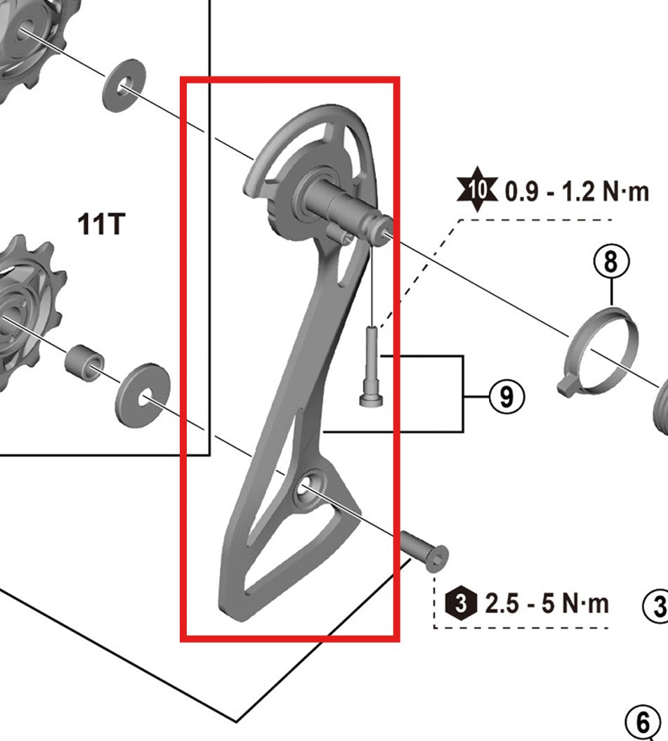 SHIMANO RD-R7100 Udvendig bagskifterbøjle og -skrue