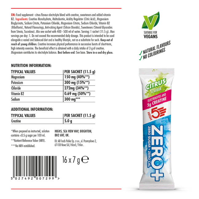 HIGH 5 ZERO+ Creatine HYDRATING STICK (11,5 g) Citron