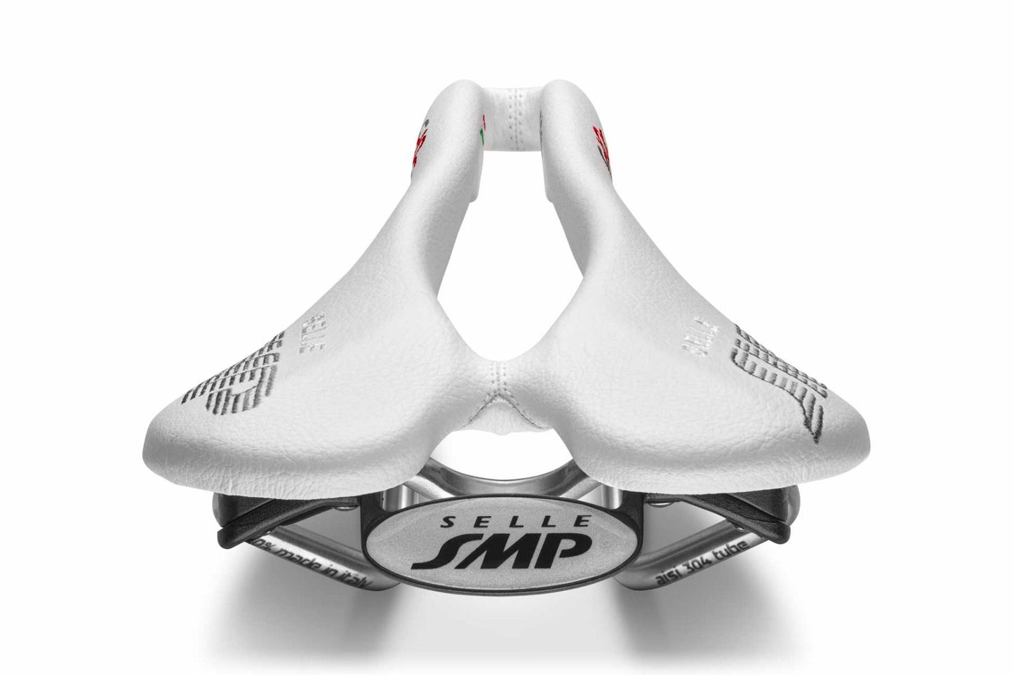 Saddle SMP F20C White stainless steel rails