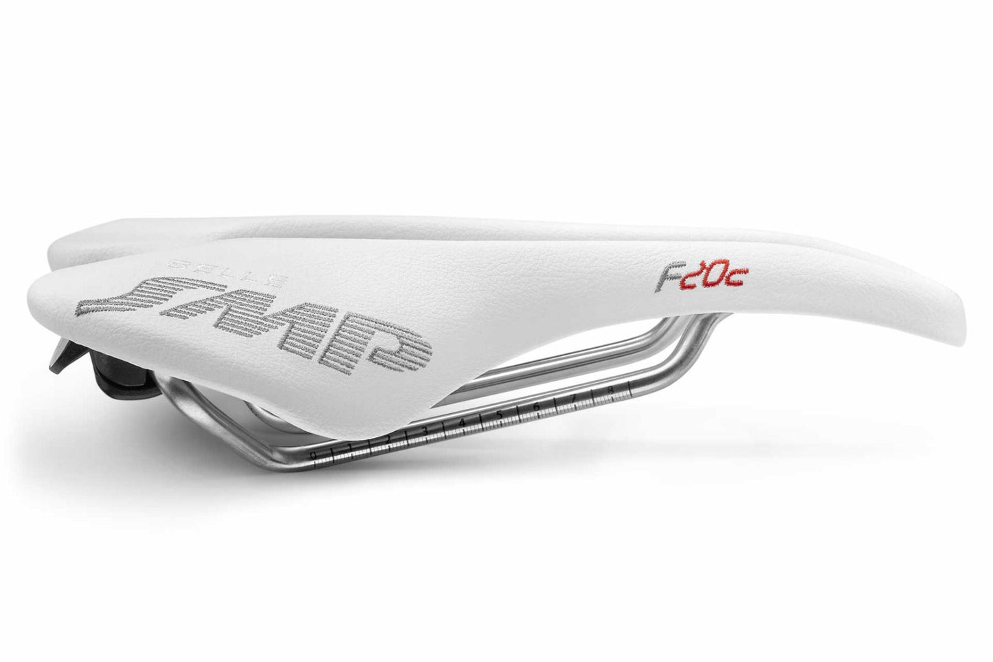 Saddle SMP F20C White stainless steel rails
