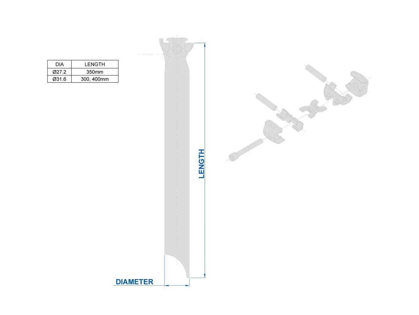 Sadelpind RITCHEY WCS ONE-BOLT Lige