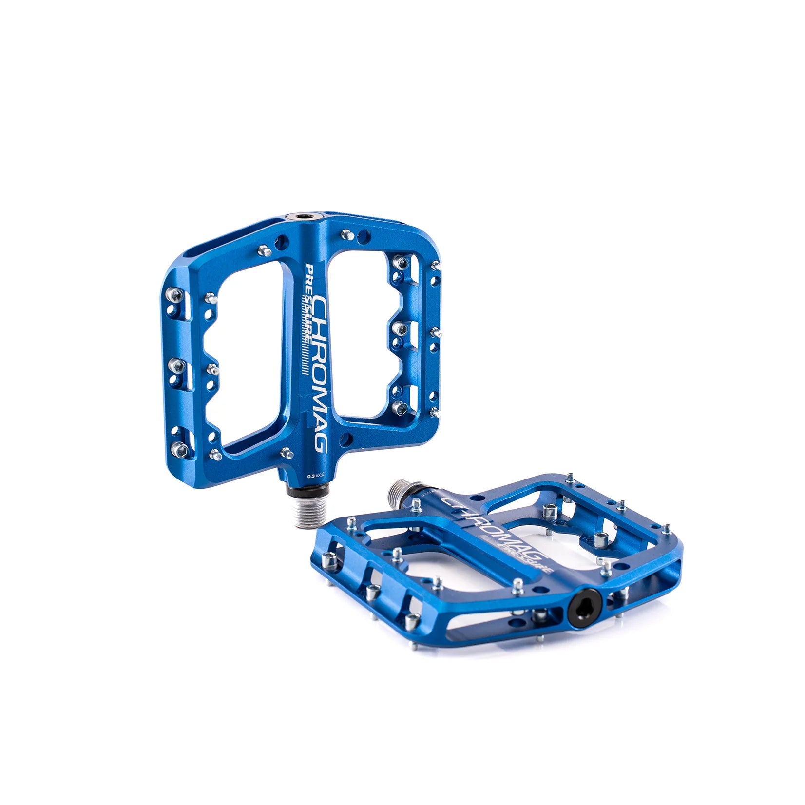 blue mtb pedals CHROMAG PRESSURE flat pedals Blue – Probikeshop