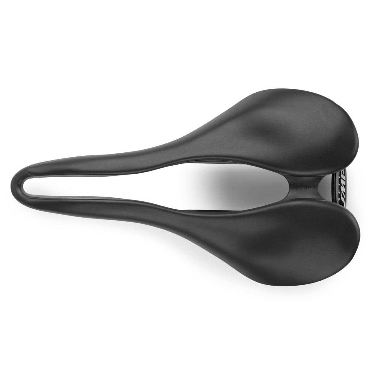 SMP EVO20C-sadel 140 mm bred, sorte skinner i rustfrit stål