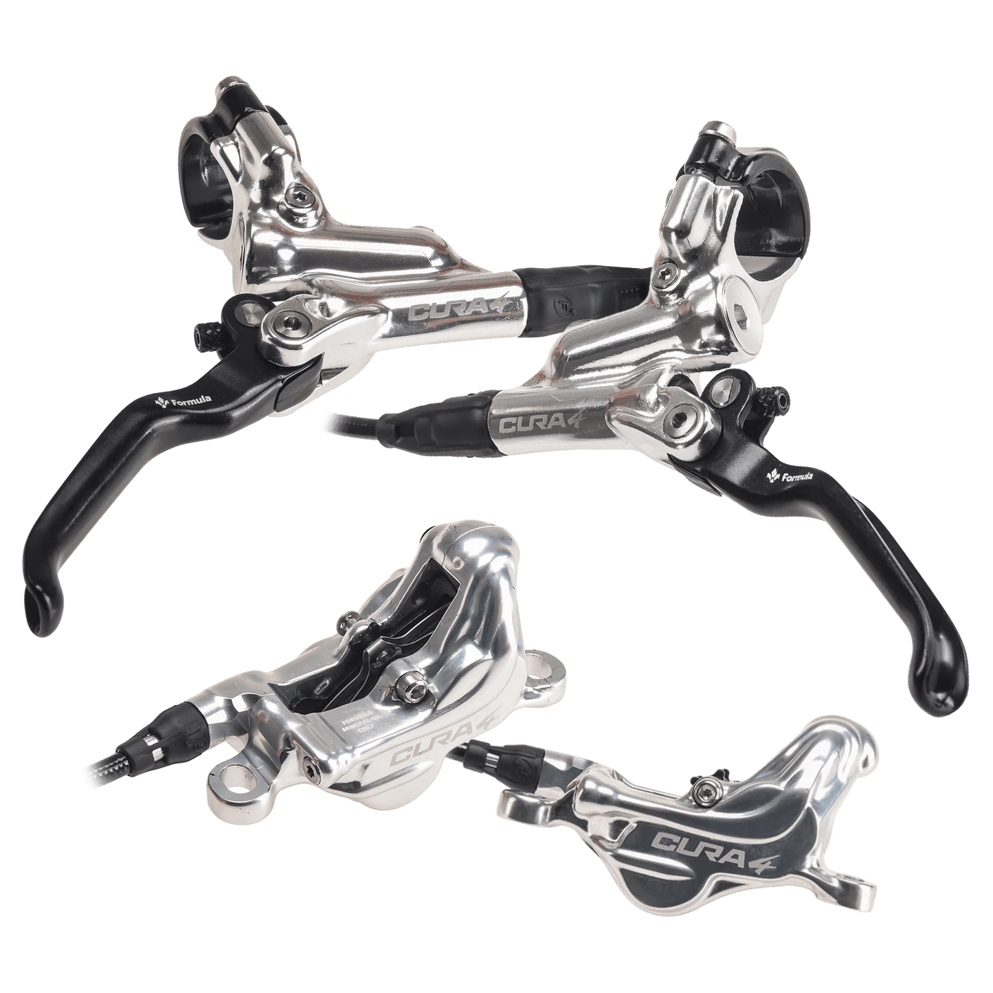Pair of FORMULA CURA 4 Silver brakes