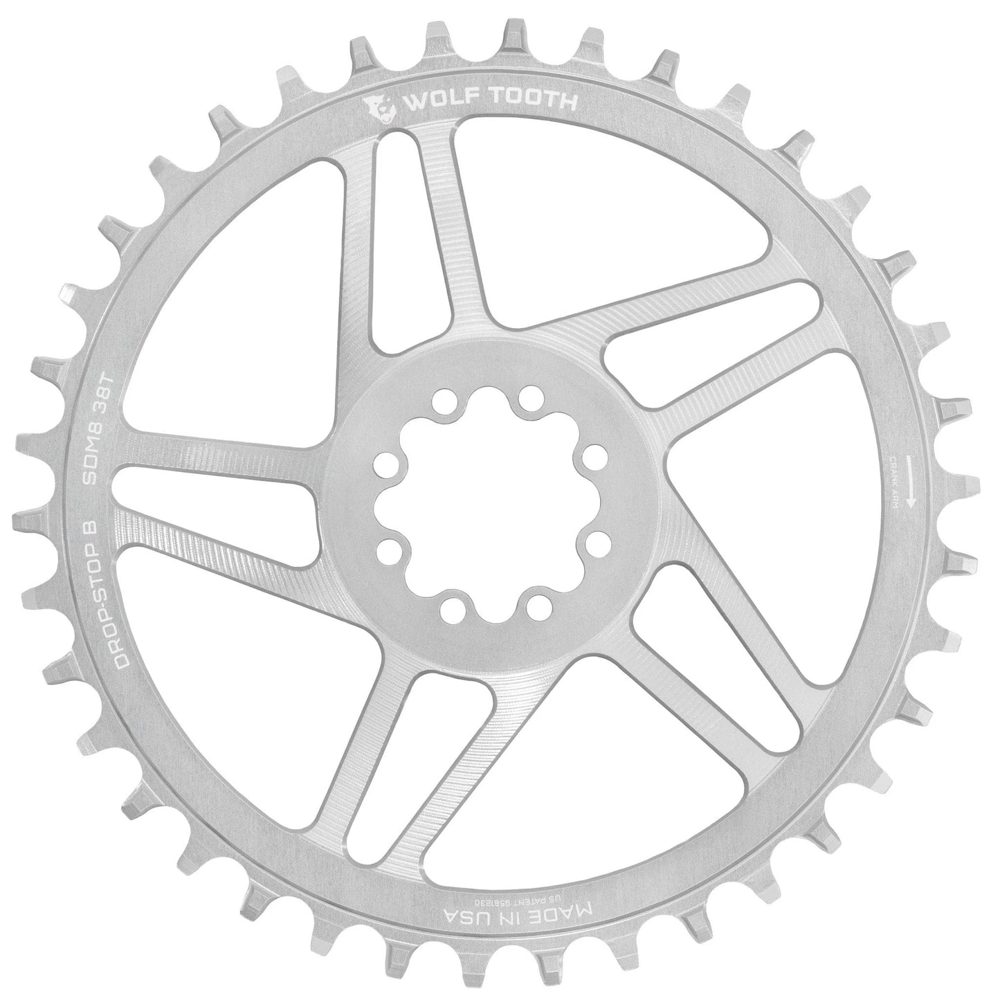 WOLF TOOTH GRAVEL Direct Mount SRAM 8 Hole Raw Silver Mono-kædehjul