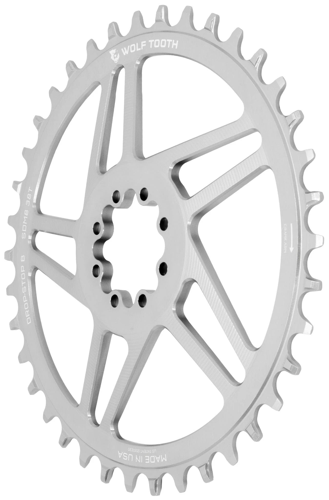 WOLF TOOTH GRAVEL Direct Mount SRAM 8 Hole Raw Silver Mono-kædehjul