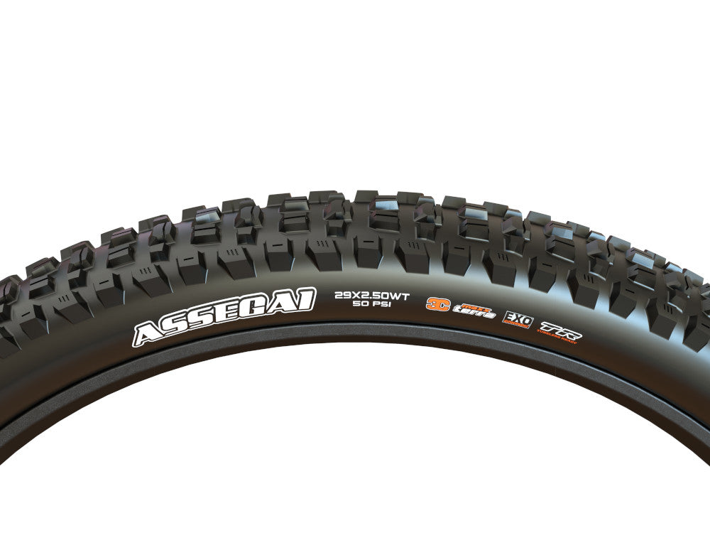 MAXXIS ASSEGAI 29x2.50 WT DH E50 3C MaxxGrip Tubeless Ready Soft Black-dæk