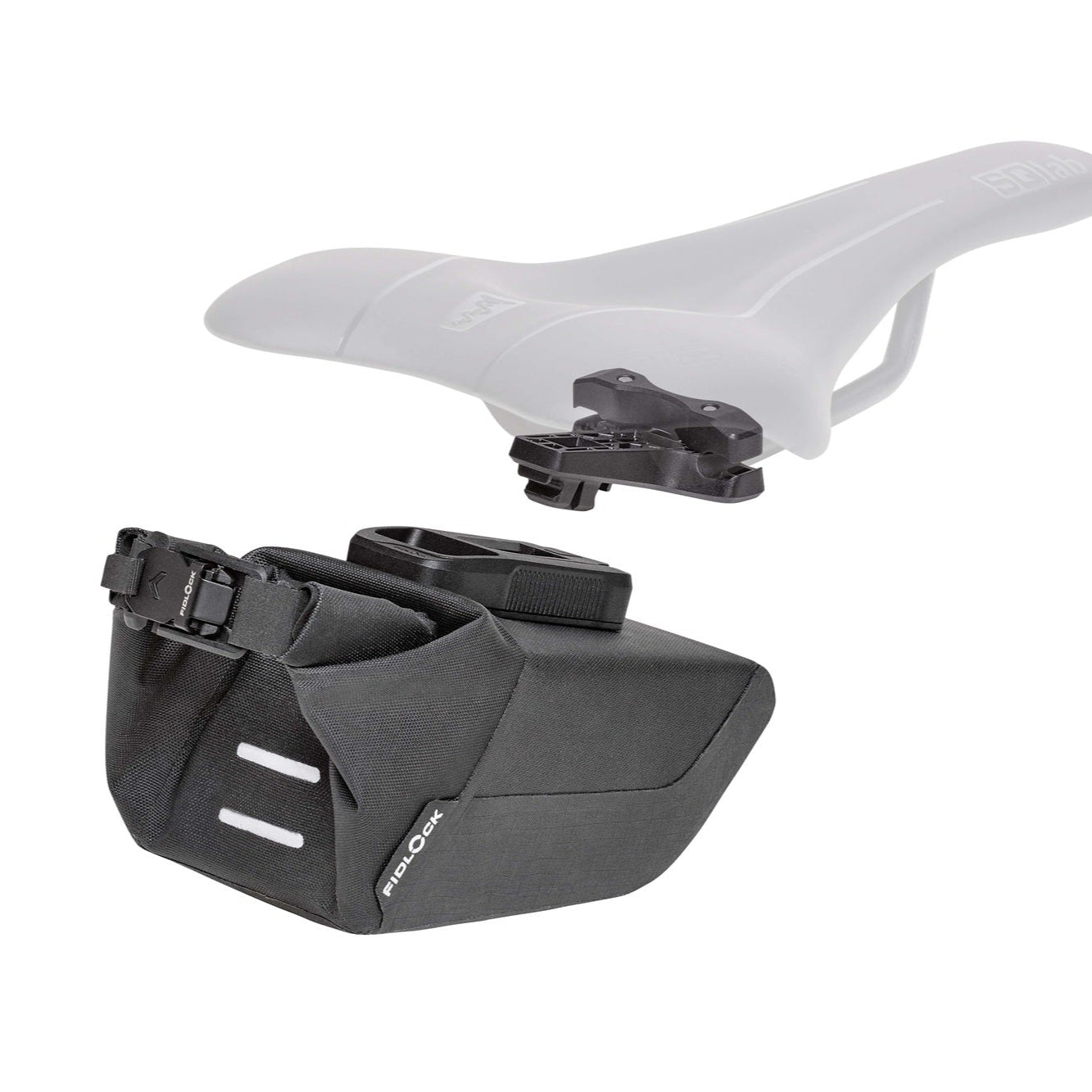 Sadeltaske + Support FIDLOCK PINCLIP SET Sort