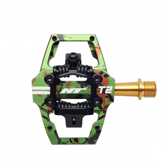 HT COMPONENTS T2 Titanium Camo Green-pedaler