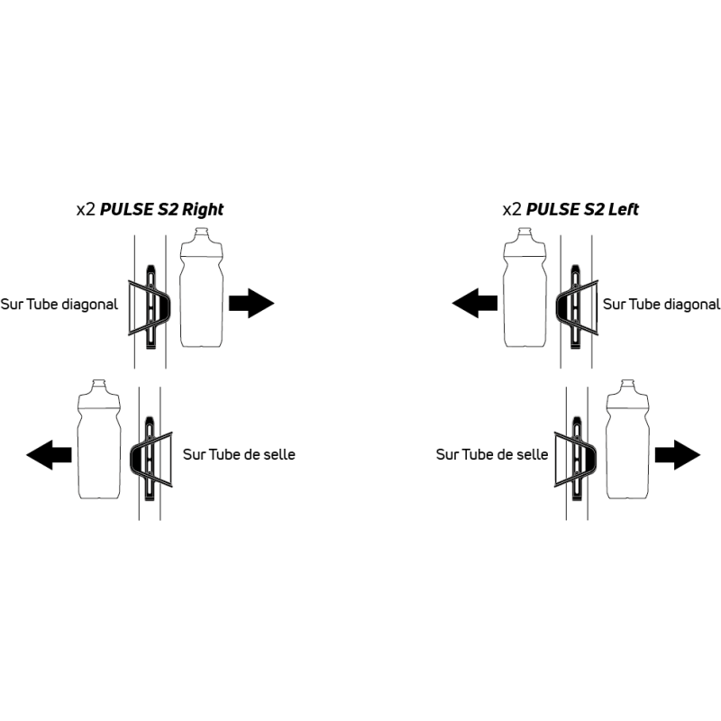 ZEFAL PULSE S2 Venstre kulfiberflaskeholder Sort