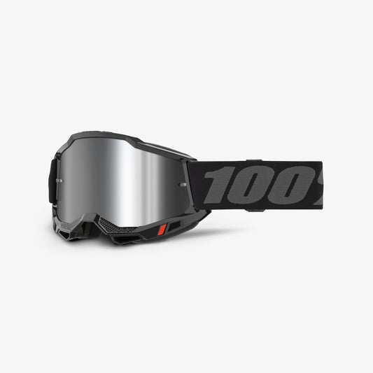 Maske 100% ACCURI 2 Sort Silver Mirror Visir