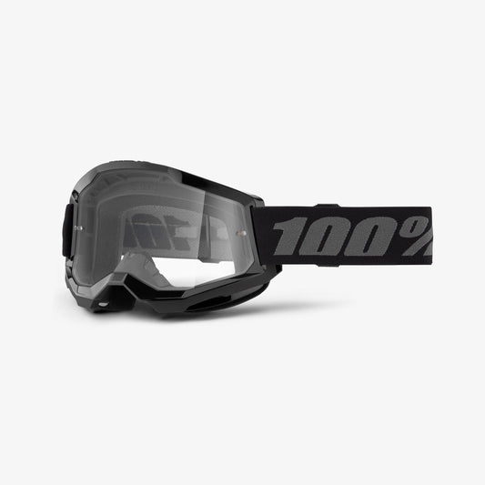 100% STRATA 2 Junior goggles sort med klar linse