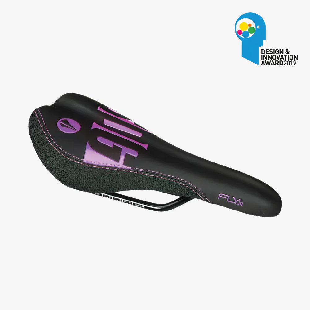SDG FLY Junior-sadel sort/lilla