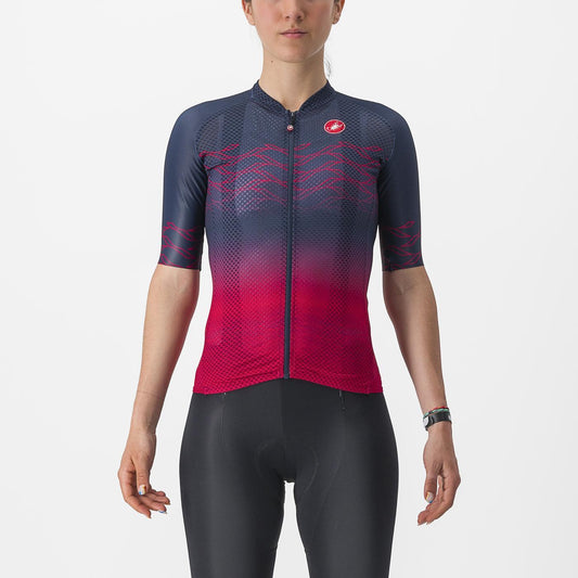 CASTELLI CLIMBER'S 2.0 kortærmet dametrøje blå/hvid