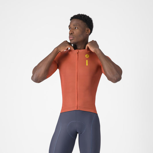 CASTELLI DRITTONE LOGO Kortærmet Jersey Paprika