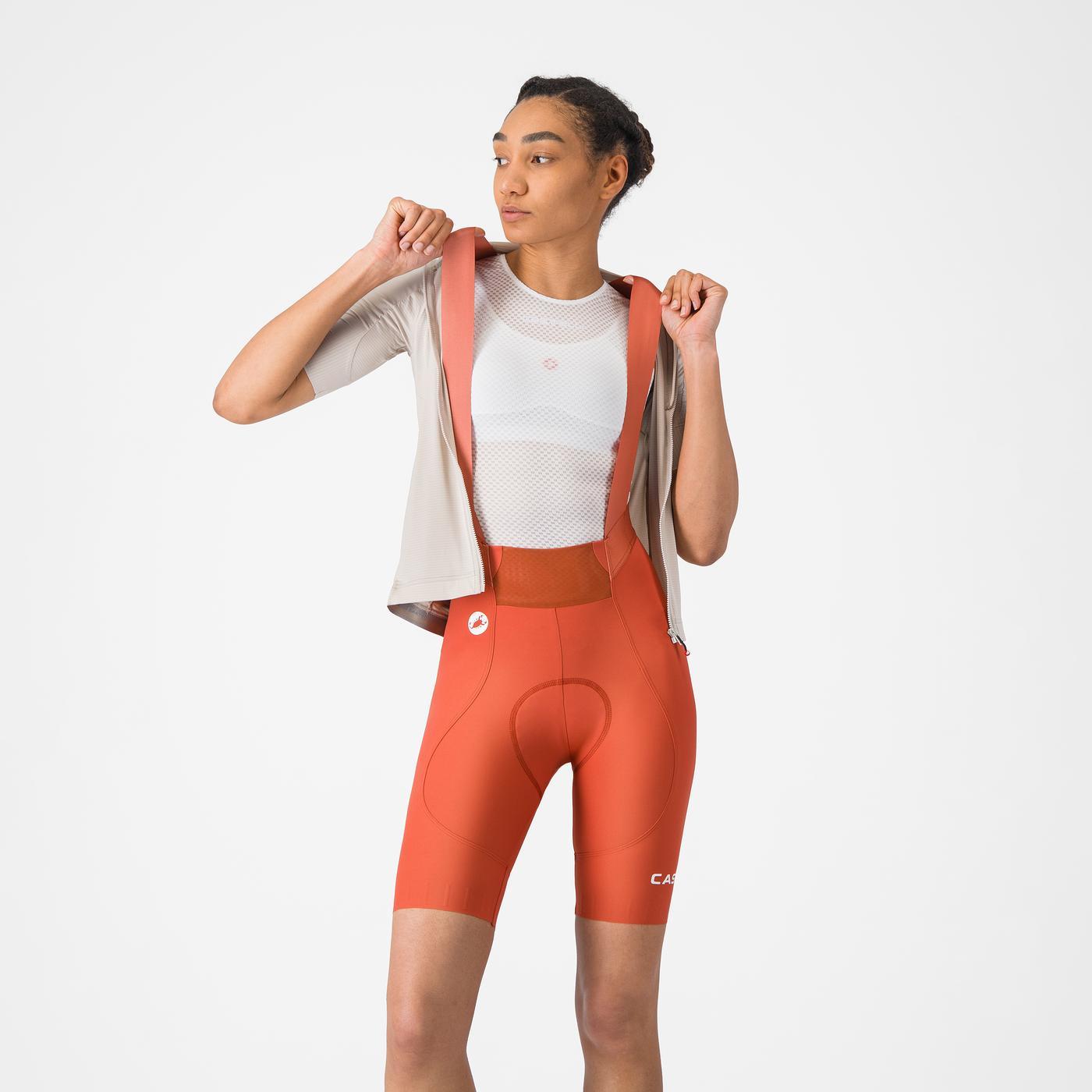 CASTELLI ESPRESSO 2 W DT Women's Paprika Bibshort with Straps