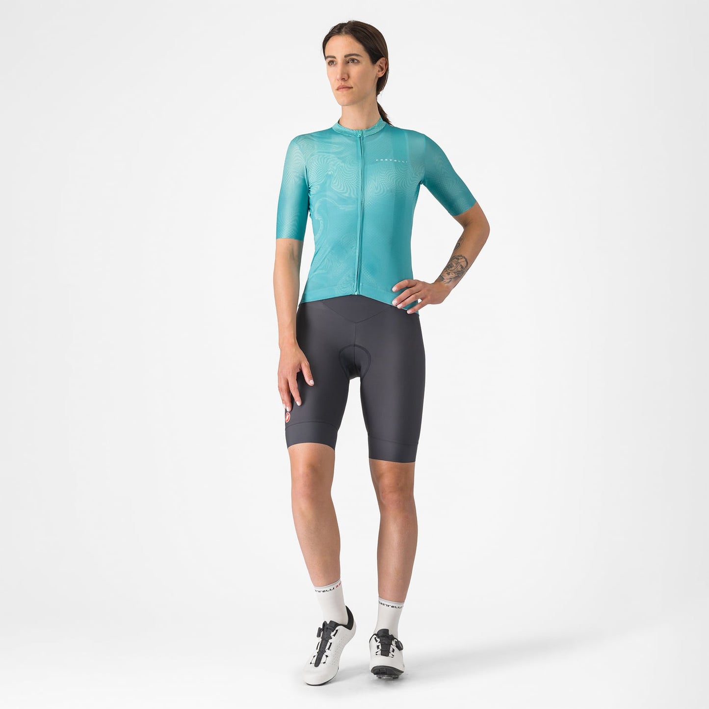 CASTELLI FANTASIA Kortærmet Jersey til kvinder Turkis