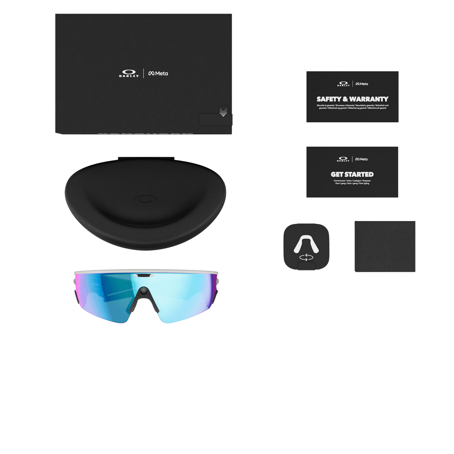 OAKLEY VANGUARD META Briller Sort/hvid Prizm Sapphire-glas