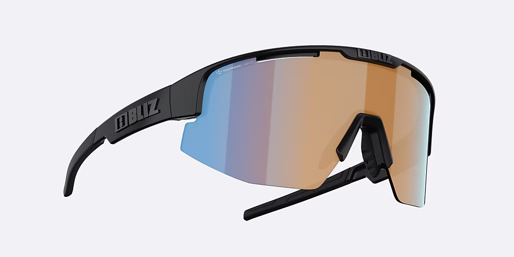 BLIZ MATRIX Briller Matt Sort Coral/Orange Iridium Blå-glas