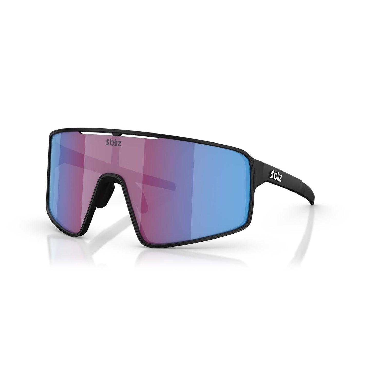 BLIZ P001 S Black Matt Pink Violet Blue Mirror Briller