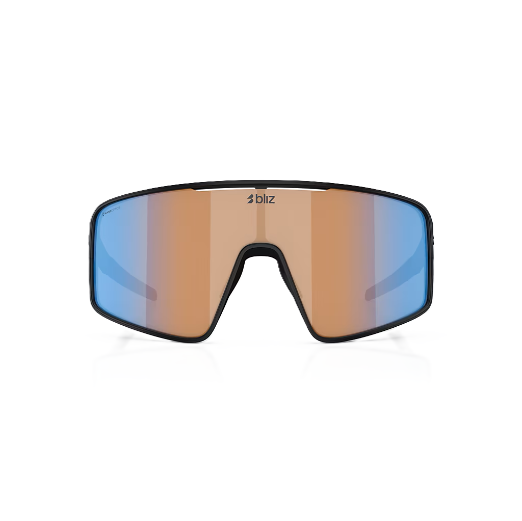 Briller BLIZ P001S Black Matt Nano Optics Nordic Ligh Coral - Orange w Blue Multi