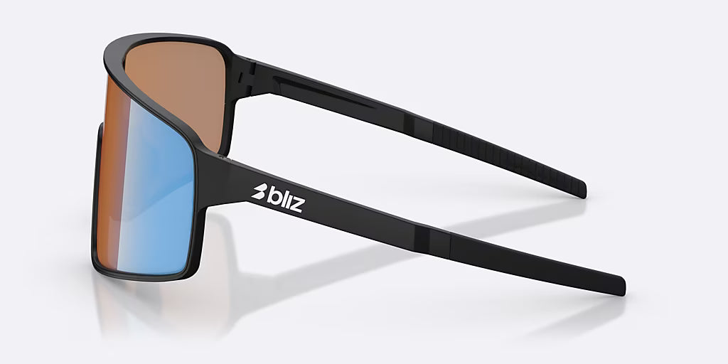 BLIZ P001 Glasses Black Matt Coral/Orange Iridium Blue Screen