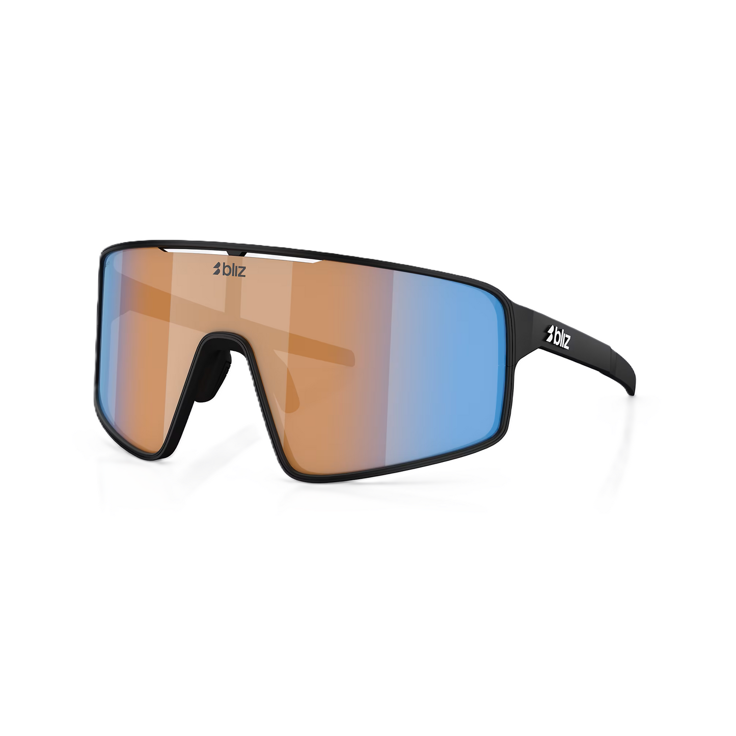 BLIZ P001 Glasses Black Matt Coral/Orange Iridium Blue Screen
