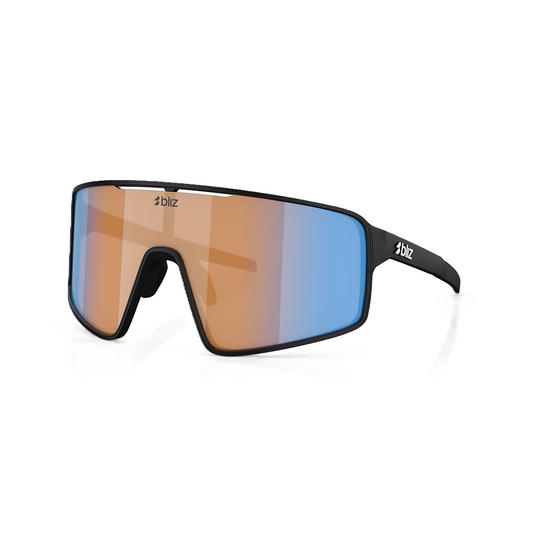 Briller BLIZ P001S Black Matt Nano Optics Nordic Ligh Coral - Orange w Blue Multi