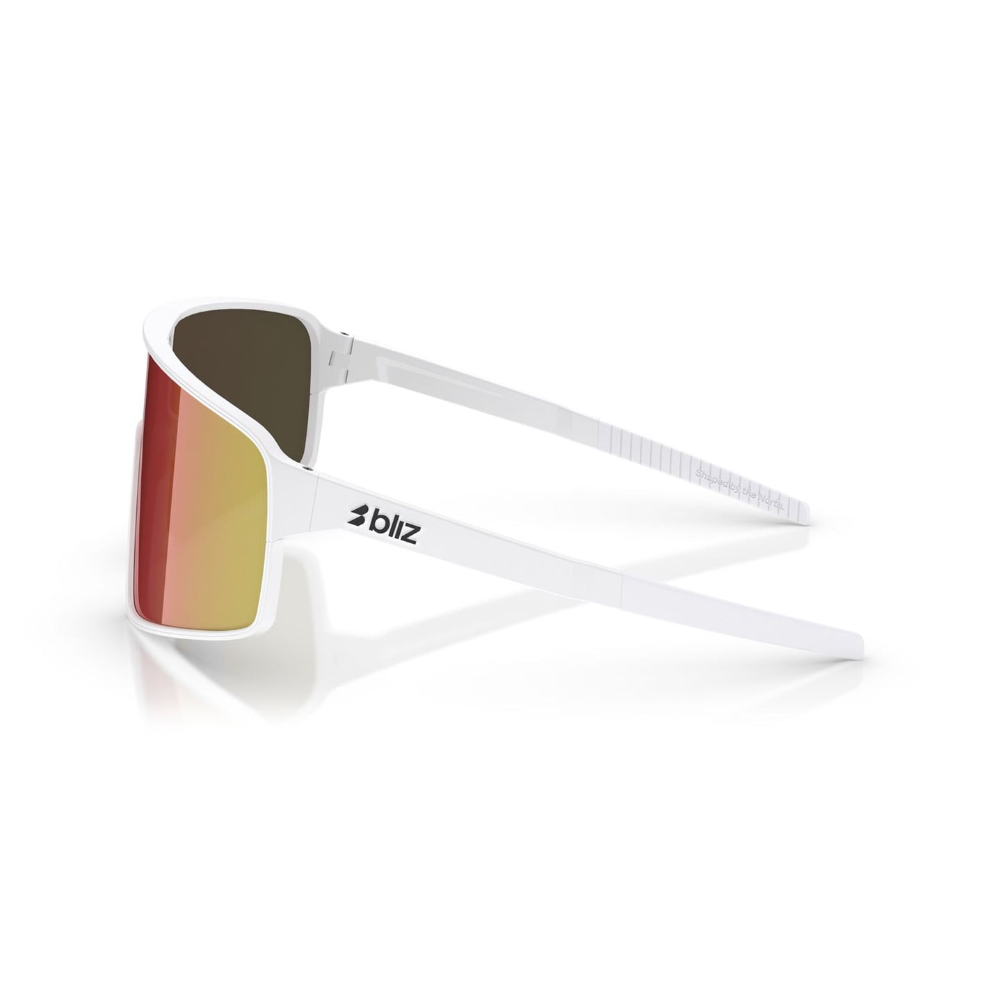BLIZ P001 White Matt Frame Brown Red Mirror Briller