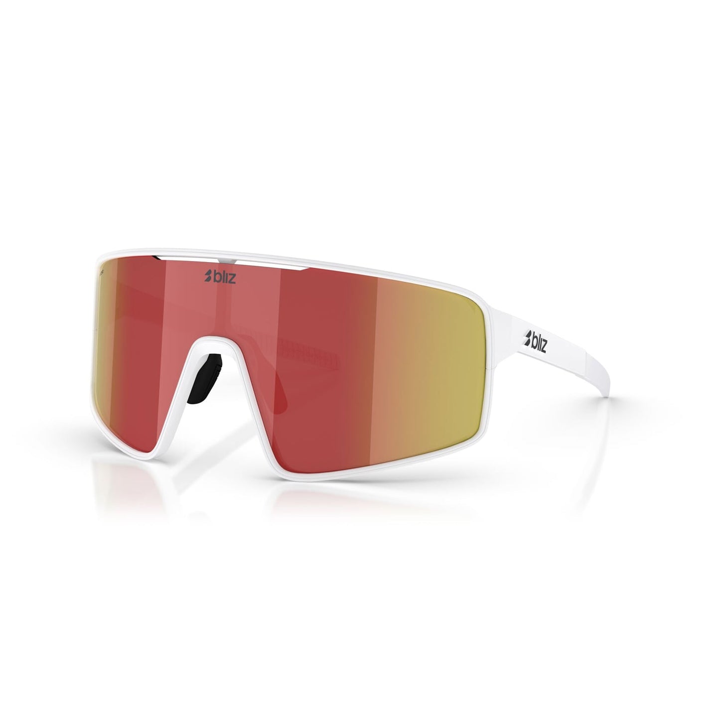 BLIZ P001 White Matt Frame Brown Red Mirror Briller