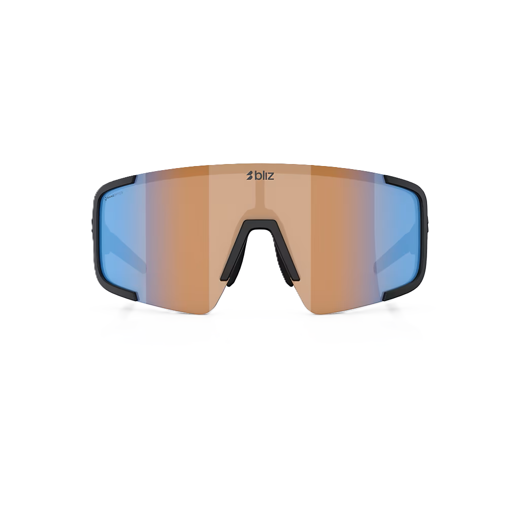 BLIZ P003 SMALL Briller Sort Matt Coral/Orange Iridium Blå Glas
