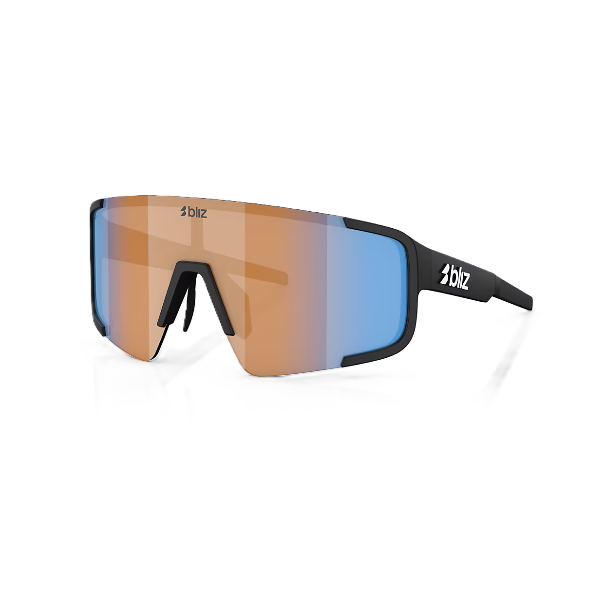 BLIZ P003 SMALL Briller Sort Matt Coral/Orange Iridium Blå Glas