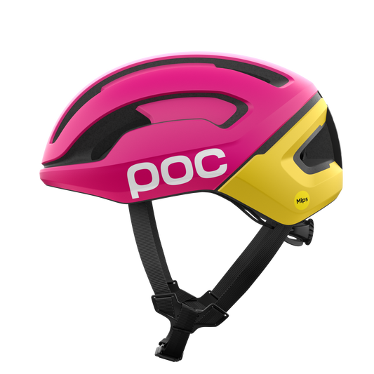 POC OMNE AIR MIPS Logo Landevejshjelm Pink/gul