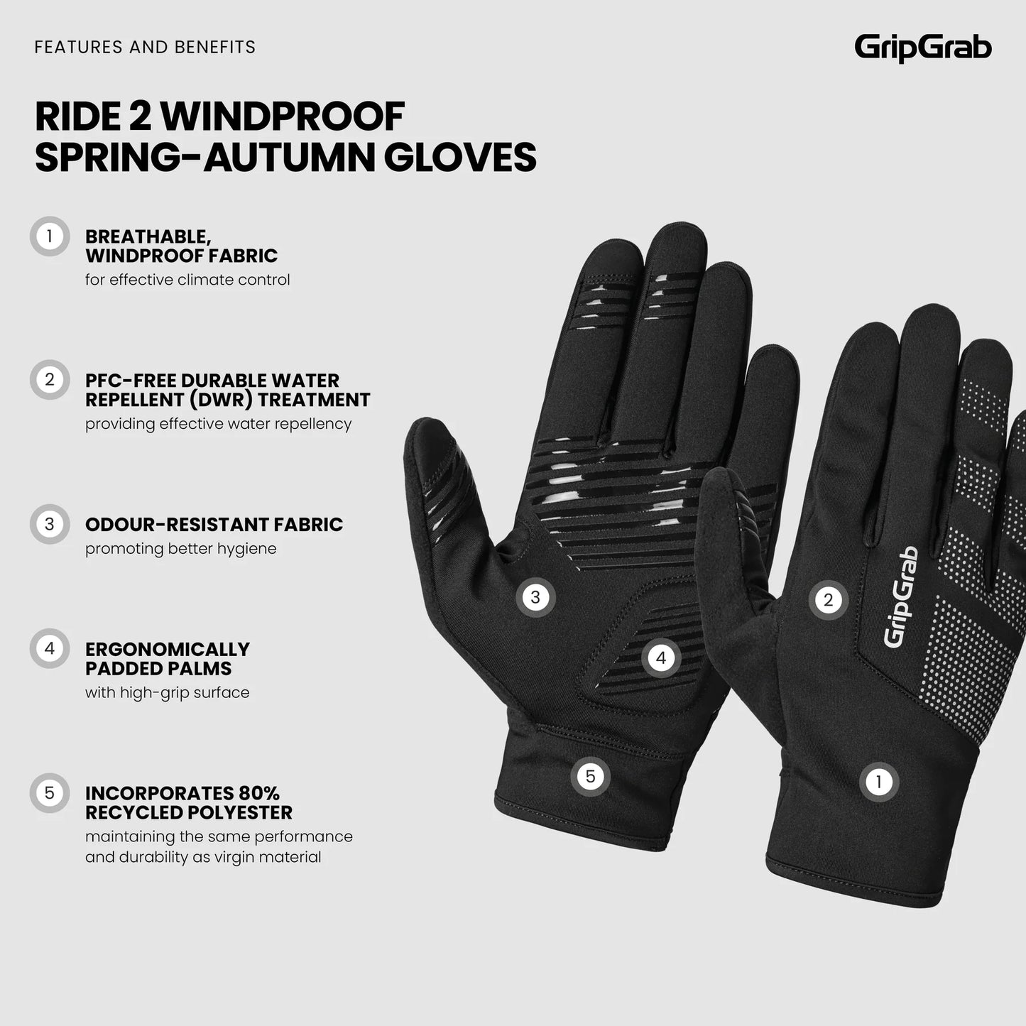 GRIPGRAB RIDE 2 WINDPROOF SPRING AUTUMN Handske Gul