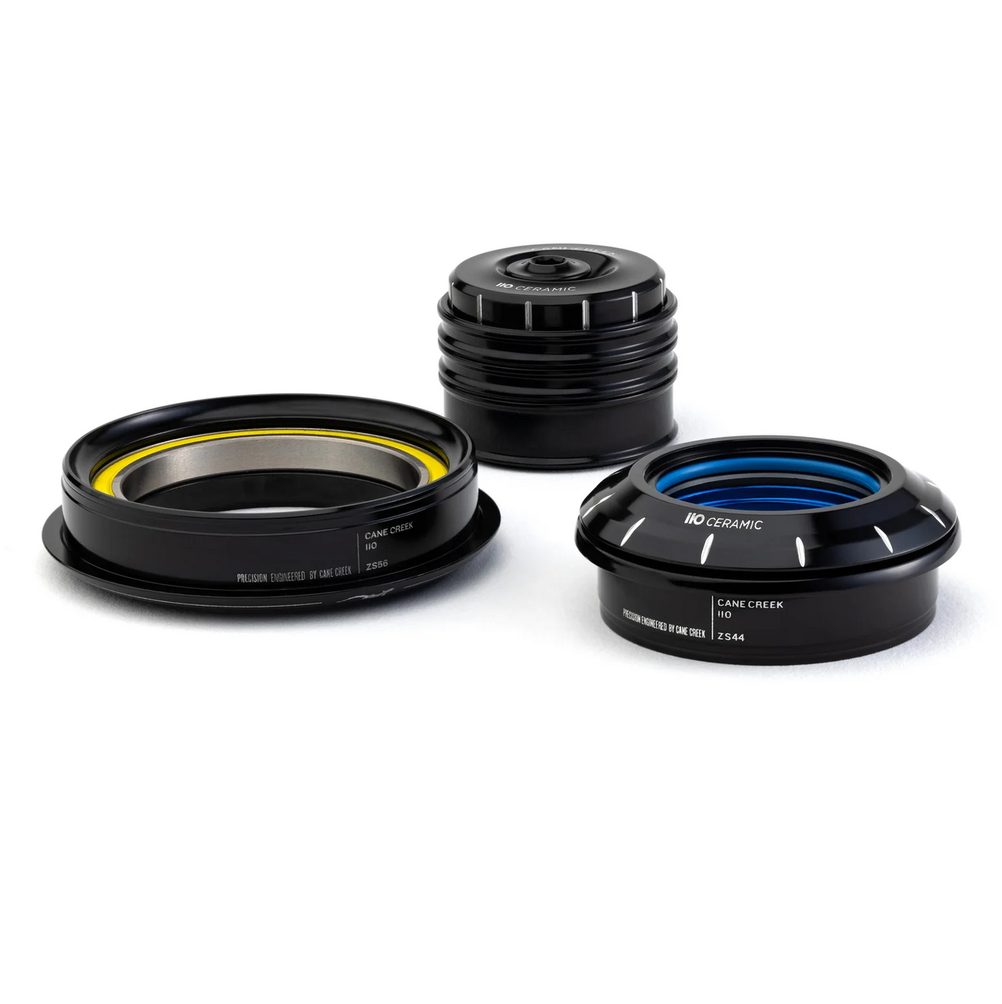 Headset CANE CREEK 110 Ceramic Tapered, 1 1/8"-1.5", ZS44/28.6/H8 | ZS56/40, black/silver