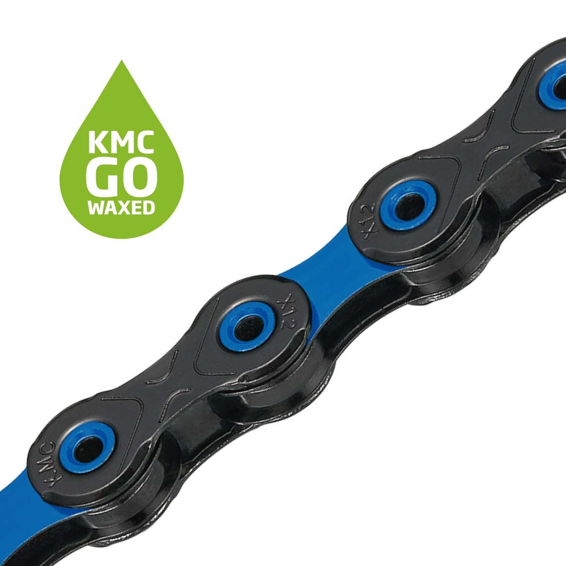 12V KMC DLC12 Waxed Black/Waxed Blue Chain
